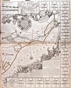 Karte des Canal du Midi, mit seinen Aquädukten von Jean Baptiste Nolin