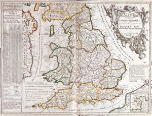 Karte des Königreichs England unter der Herrschaft von James II (Gravur)