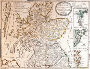 Karte des Königreichs Schottland unter der Herrschaft von James II