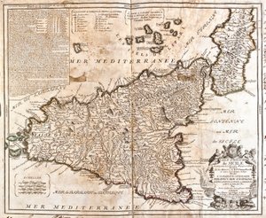 Karte des Königreichs Sizilien (Italien) von Jean Baptiste Nolin