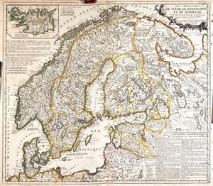 Karte der Königreiche Norwegen, Schweden und Dänemark von Jean Baptiste Nolin