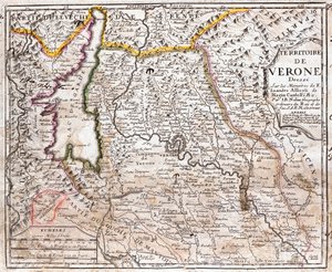Karte des Gebiets von Verona (Venetien, Italien)