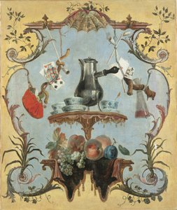 Stillleben mit silberner Kaffeekanne von Jean Baptiste Oudry