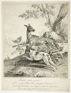 Hirsch von Hunden angegriffen von Jean Baptiste Oudry