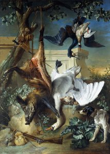 Der Jagdhund bewacht das erlegte Wild von Jean Baptiste Oudry