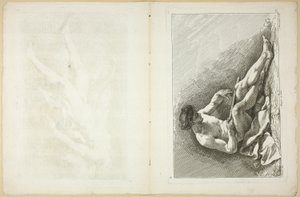 Figur (recto und verso), aus Seconde livre de figures d’Academies gravées en Partie par les Professeurs de l’Académie Royale von Jean Baptiste Perronneau