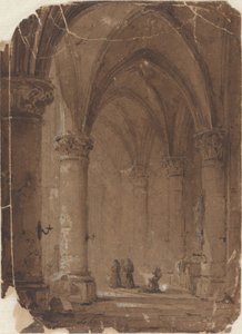 Mönche in einer Kathedrale