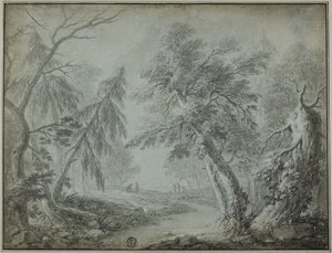 Wald mit Bach und Figuren von Jean Baptiste Pillement