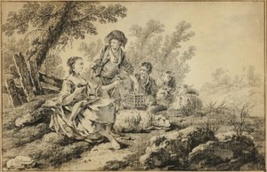 Pastorale Szene von Jean Baptiste Pillement