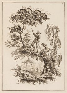 Tafel 10, aus "Suite de Douze Pêcheurs et Chasseurs" von Jean Baptiste Pillement