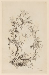 Tafel 6, "Ein neues Buch chinesischer Ornamente" von Jean Baptiste Pillement