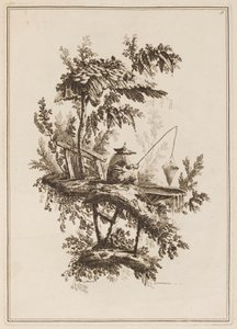 Tafel 9, "Suite de douze Pêcheurs et Chasseurs" von Jean Baptiste Pillement