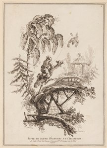 Titelseite, "Suite de douze Pêcheurs et Chasseurs" von Jean Baptiste Pillement