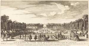 Ansicht des Latonabeckens vom Rand der Terrasse des Schlosses von Jean Baptiste Rigaud