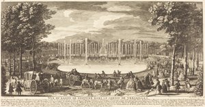 Blick auf das Neptunbecken im Garten von Versailles