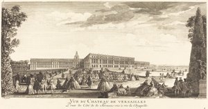 Ansicht des Schlosses von Versailles von der Terrasse gegenüber der Kapelle von Jean Baptiste Rigaud
