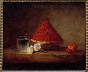 Korb mit wilden Erdbeeren