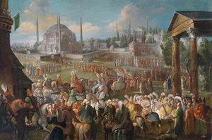 Die Prozession des Sultans in Istanbul, ca. 1736 von Jean Baptiste Van Mour