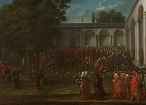 Cornelis Calkoen auf dem Weg zu seiner Audienz bei Sultan Ahmed III