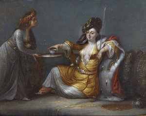 Die Sultanin trinkt Kaffee von Jean Baptiste Vanmour