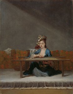 Türkische Frau an ihrem Stickrahmen, ca. 1720-37