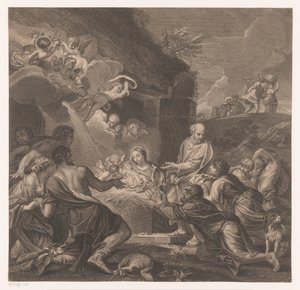 Anbetung durch die Hirten von Jean Baptiste de Poilly