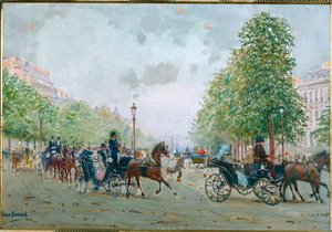 Kutschen auf den Champs Elysees, Paris