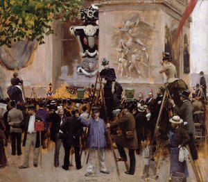 Das Begräbnis von Victor Hugo (1802-85) am Arc de Triomphe, 1885 von Jean Beraud