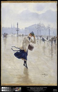 Windiger Tag, Place de la Concorde, ca. 1890 von Jean Beraud