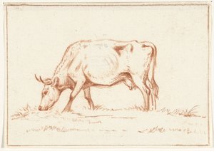 Weidende Kuh, nach links von Jean Bernard