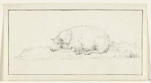 Liegendes Schaf, nach links von Jean Bernard