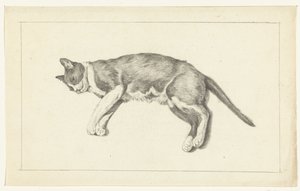 Liegende Katze, nach links, von oben gesehen von Jean Bernard