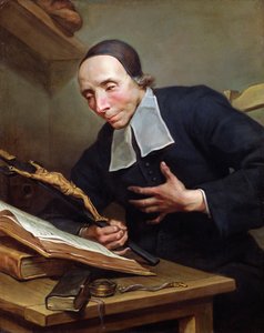 Porträt von Abt Firmin Tournus mit einem Kruzifix von Jean Bernard Restout