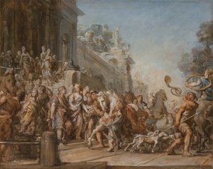 Die Abreise von Dido und Aeneas zur Jagd, 1772-4 von Jean Bernard Restout