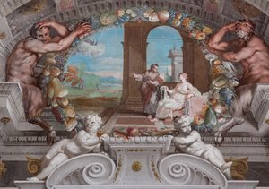 Eines der einundvierzig Tafeln mit Szenen, die die Ereignisse des Bacchus erzählen