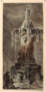 Architektonische Fantasie mit Brunnen
