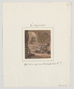Entwurf für einen bemalten Porzellanteller, Le Capricorne (Steinbock) aus dem Service le Zodiac Travesti (Der burleske Tierkreis)