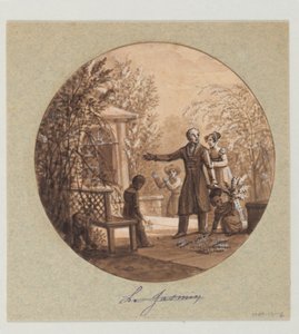 Design für einen bemalten Porzellanteller, Le Jasmin (Jasmin) aus dem Service de la Culture des Fleurs (Blumenkulturdienst)