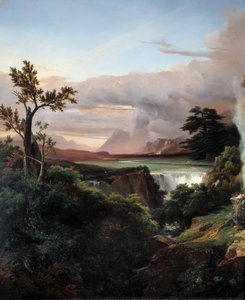 Landschaft mit Wasserfall von Jean Charles Joseph Rémond
