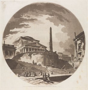 Ansicht der Rotunde mit Treppen am Tiber, 1766 von Jean Claude Richard de Saint Non