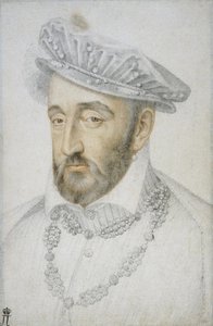 Porträt von König Heinrich II. von Frankreich von Clouet, Jean (ca. 1485-1541). Schwarze Kreide und Rötel auf Papier, Größe: 33,1x21,8, Mitte des 16. Jahrhunderts, Eremitage, St. Petersburg von Jean Clouet