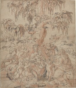 Madonna mit Kind und den Heiligen Johannes und Lukas von Jean Cousin the Younger