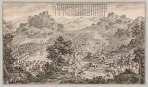 Großer Sieg bei Huerman: aus Schlachtszenen der Niederschlagung von Aufständen..., ca. 1765-1774 von Jean Damascene Sallusti