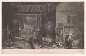 Innenraum eines Bauernhauses von Jean Daullé