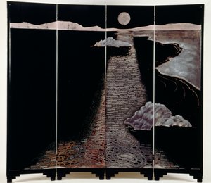 Mondlicht (Claire De Lune), Paravent mit vier Paneelen, 20. Jahrhundert von Jean Dunand
