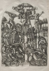 Christus am Kreuz zwischen den beiden Dieben, vor 1561 von Jean Duvet