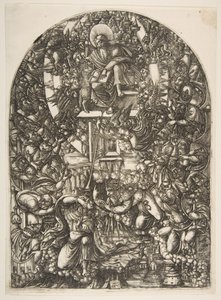 Der heilige Johannes wird in den Himmel gerufen, aus der Apokalypse