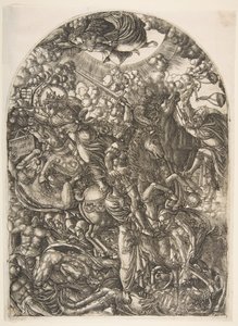 Johannes sieht die vier Reiter, aus der Apokalypse von Jean Duvet
