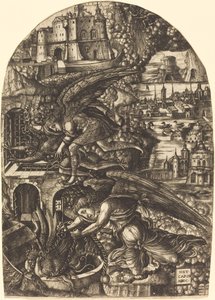 Satan für tausend Jahre gebunden von Jean Duvet
