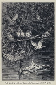 "Sie nahm ihren Gürtel ab und band ein Ende davon um den Schmetterling" von Jean Edouard Dargent